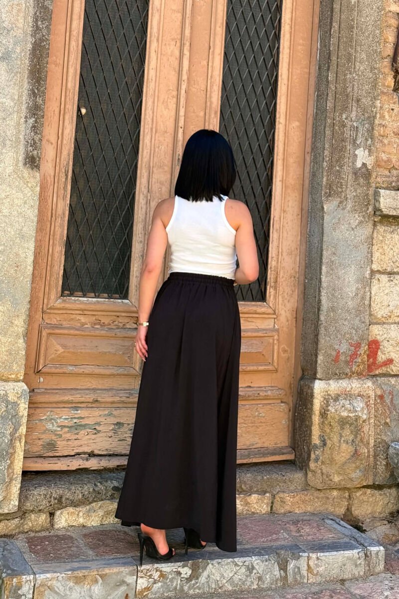 ELASTIC WAIST ONE COLOR WOMAN SKIRT BLACK/ E ZEZE - 7
