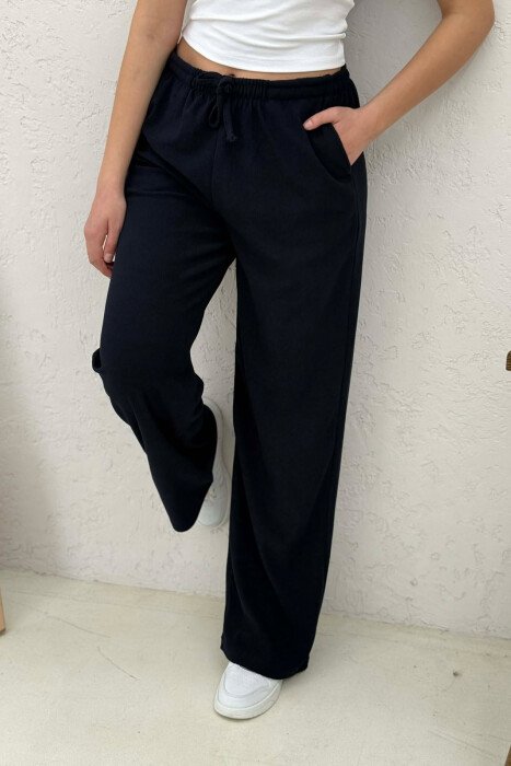 ELASTIC WAIST ONE COLOR WOMAN SWEATPANTS BLUE/BLU - 4