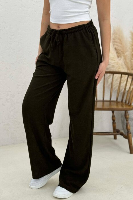ELASTIC WAIST ONE COLOR WOMAN SWEATPANTS OLIVE/ULLI - 3