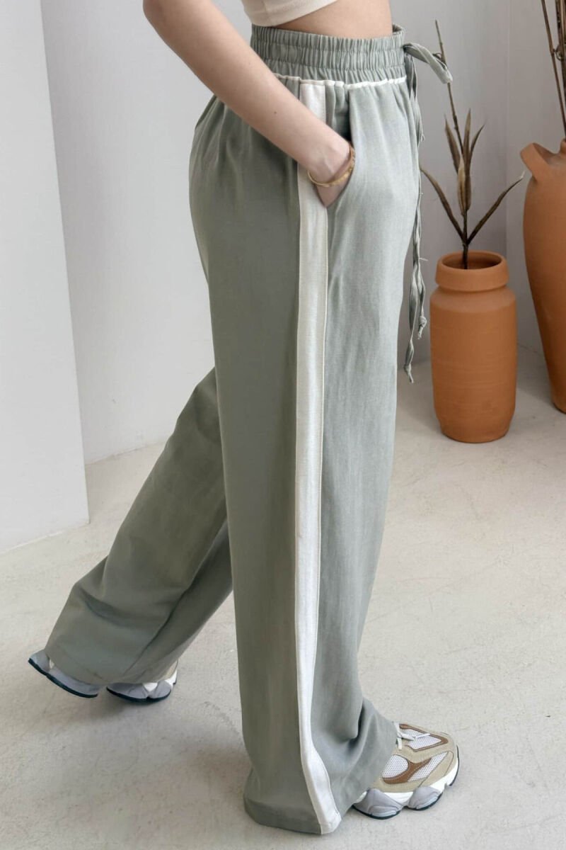 ELASTIC WAIST WIDE LEG WOMEN TROUSERS MINT/MENTE - 5
