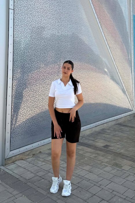 ELASTIC WAIST WOMAN SHORTS BLACK/ E ZEZE 