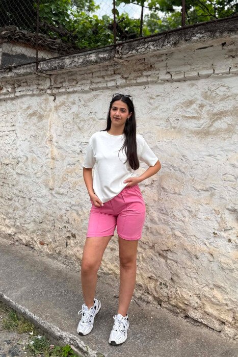 ELASTIC WAIST WOMAN SHORTS PINK/ROZE 