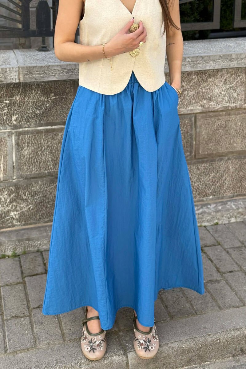 ELASTIC WAIST WOMAN SKIRT BLUE/BLU - 2