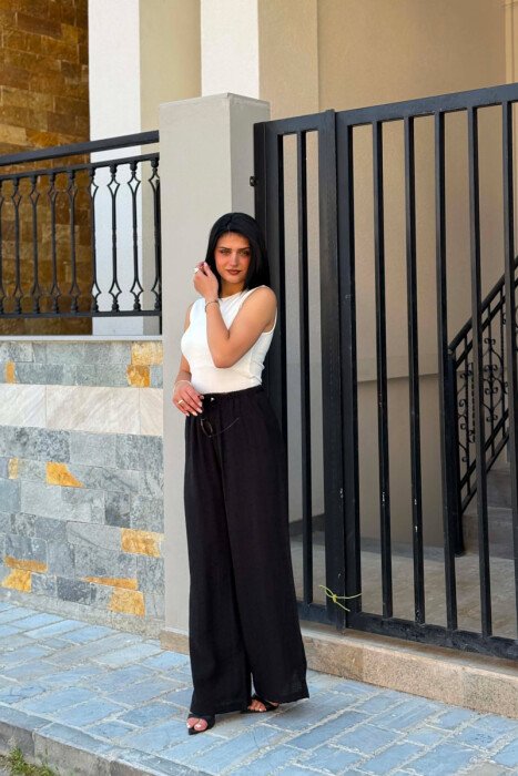 ELASTIC WAIST WOMAN TROUSERS BLACK/ E ZEZE 