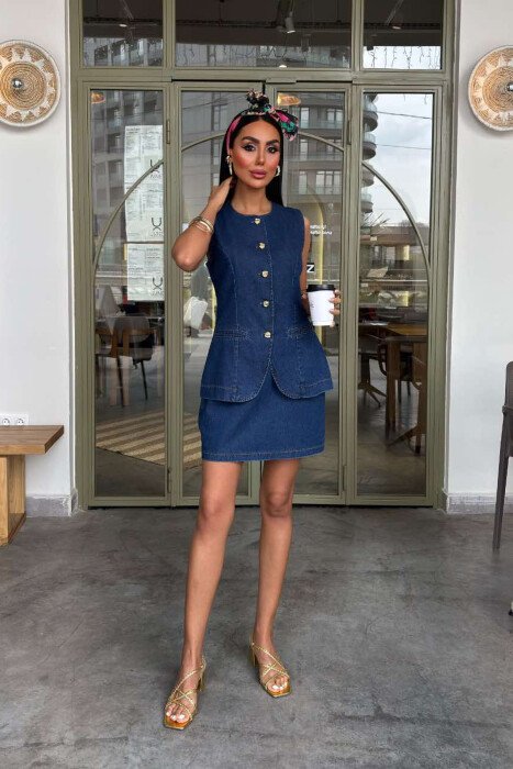 SET XHINS PËR FEMRA NË NGJYRËN BLU - KLAUDIO FASHION