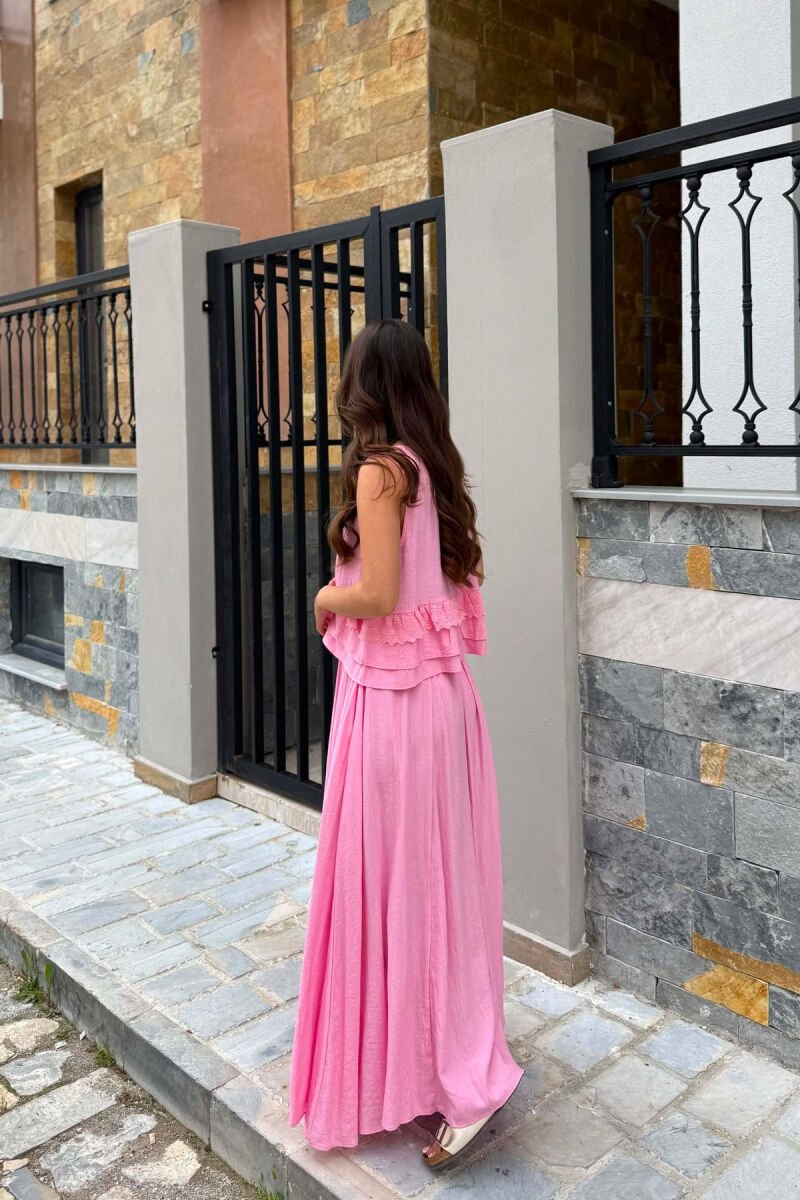 EMBROIDERED VEST+ SKIRT WOMAN SET PINK/ROZE - 4