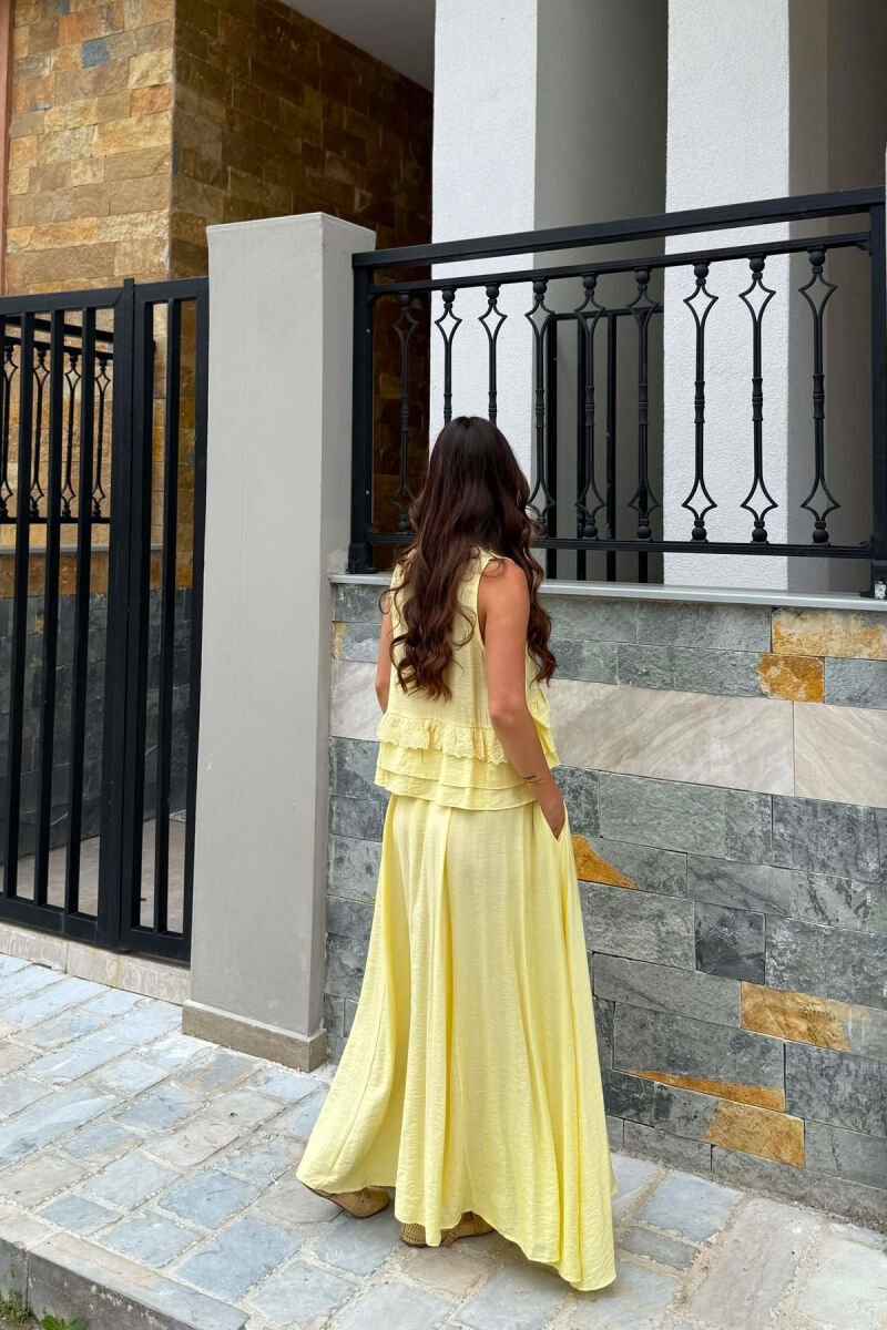 EMBROIDERED VEST+ SKIRT WOMAN SET YELLOW/E VERDHE - 4