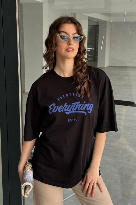 EVERYTHING ONE COLOR WOMAN T-SHIRT BLACK/ E ZEZE - 2