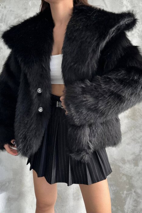 FAUX FUR WOMEN JACKET BLACK/ E ZEZE - 6