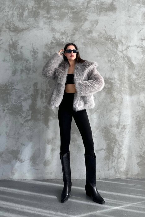 FAUX FUR WOMEN JACKET GREY/GRI - 8