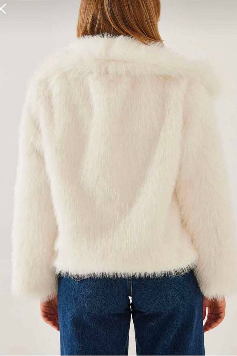 FAUX FUR WOMEN JACKET WHITE-E BARDHE - 4