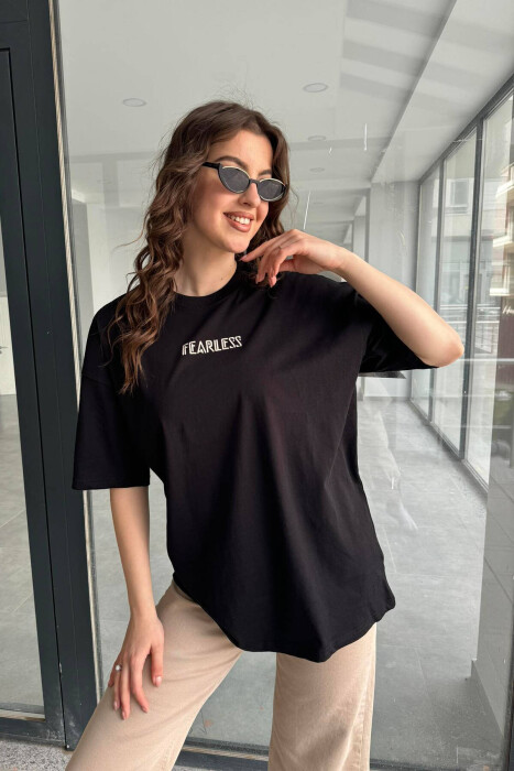 FEARLESS OVERSIZE WOMAN T-SHIRT BLACK/ E ZEZE - 3