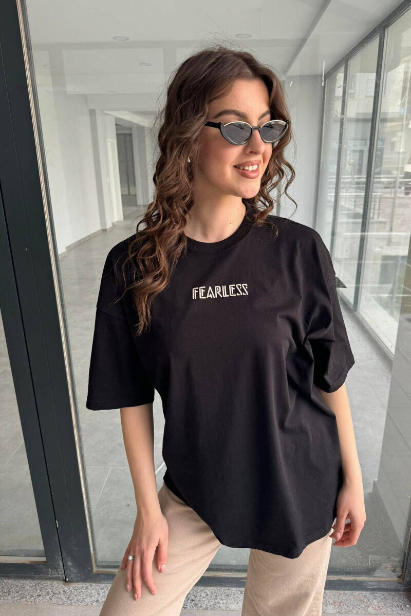 FEARLESS OVERSIZE WOMAN T-SHIRT BLACK/ E ZEZE - 4