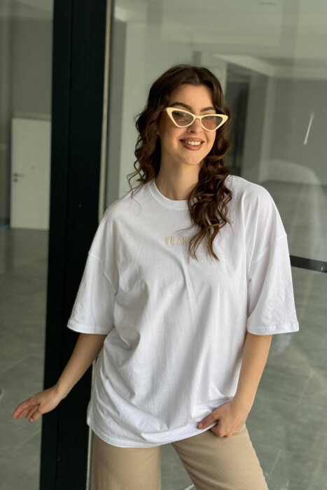 FEARLESS OVERSIZE WOMAN T-SHIRT WHITE-E BARDHE - 3