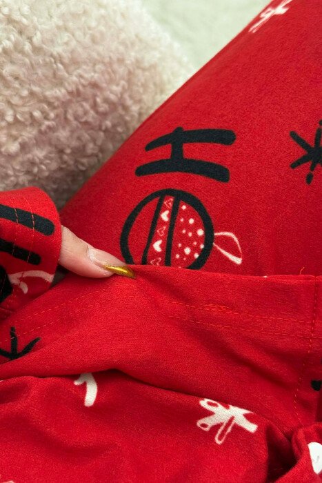 FESTIVE DESIGN SHIRT+ TROUSERS WOMEN PYJAMAS RED/E KUQE - 3