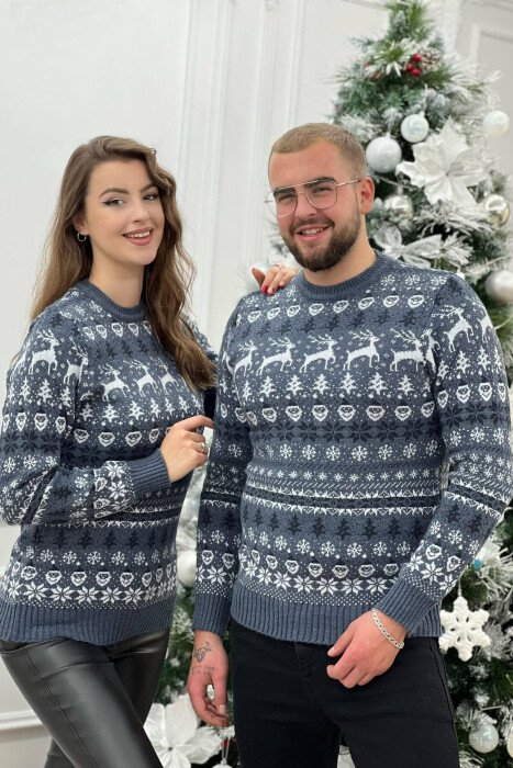 FESTIVE DESIGN UNISEX SWEATER BLUE/BLU - KLAUDIO FASHION