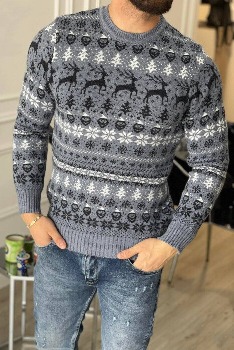 FESTIVE DESIGN UNISEX SWEATER LIGHTBLUE/BZ - 2