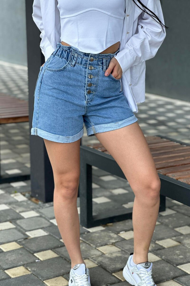 FIVE BUTTONS WOMAN SHORT JEANS LIGHTBLUE/BZ - 1