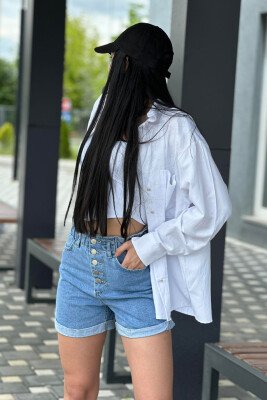 FIVE BUTTONS WOMAN SHORT JEANS LIGHTBLUE/BZ - 5