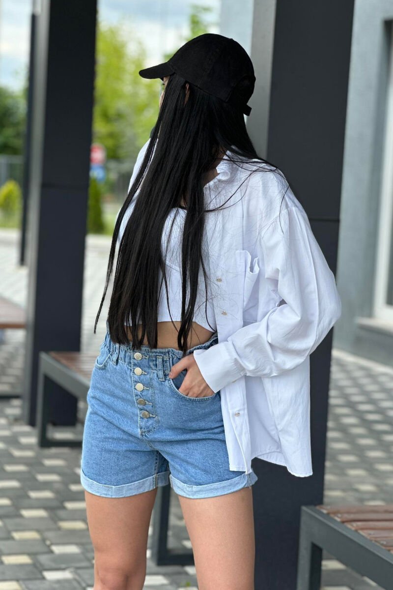 FIVE BUTTONS WOMAN SHORT JEANS LIGHTBLUE/BZ - 5