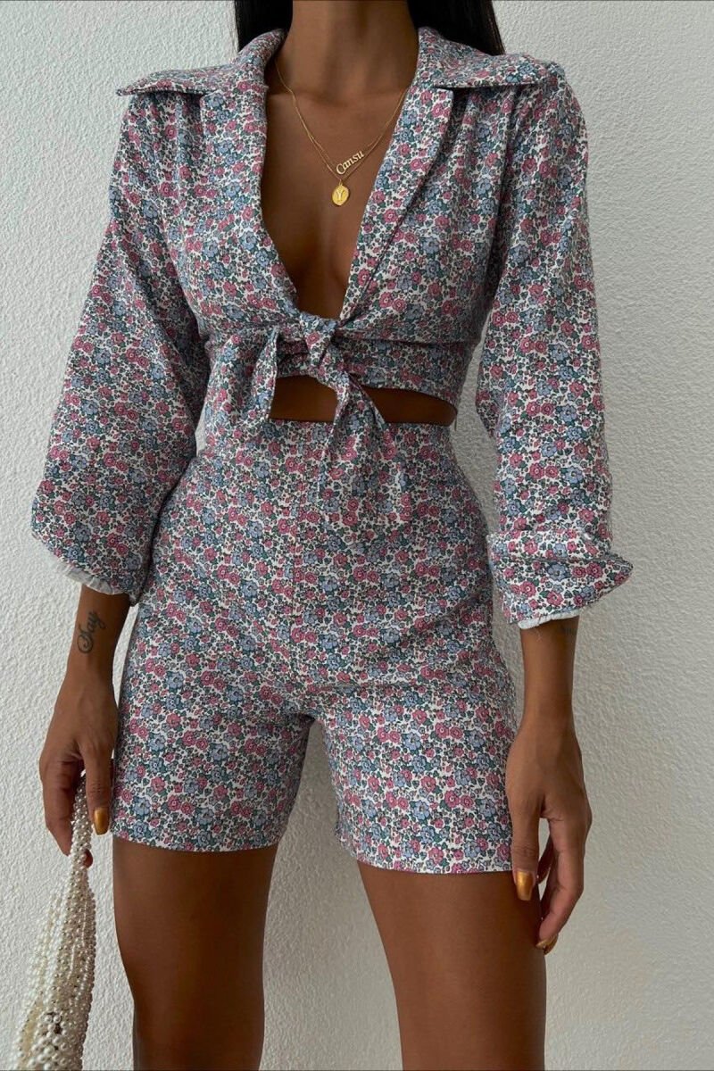 FLORAL CROP & SHORTS WOMAN SET MULTIPLE/SHNGJ - 3