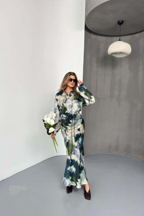 FLORAL DESIGN SHIRT + SKIRT WOMEN SET MULTIPLE/SHNGJ - 1