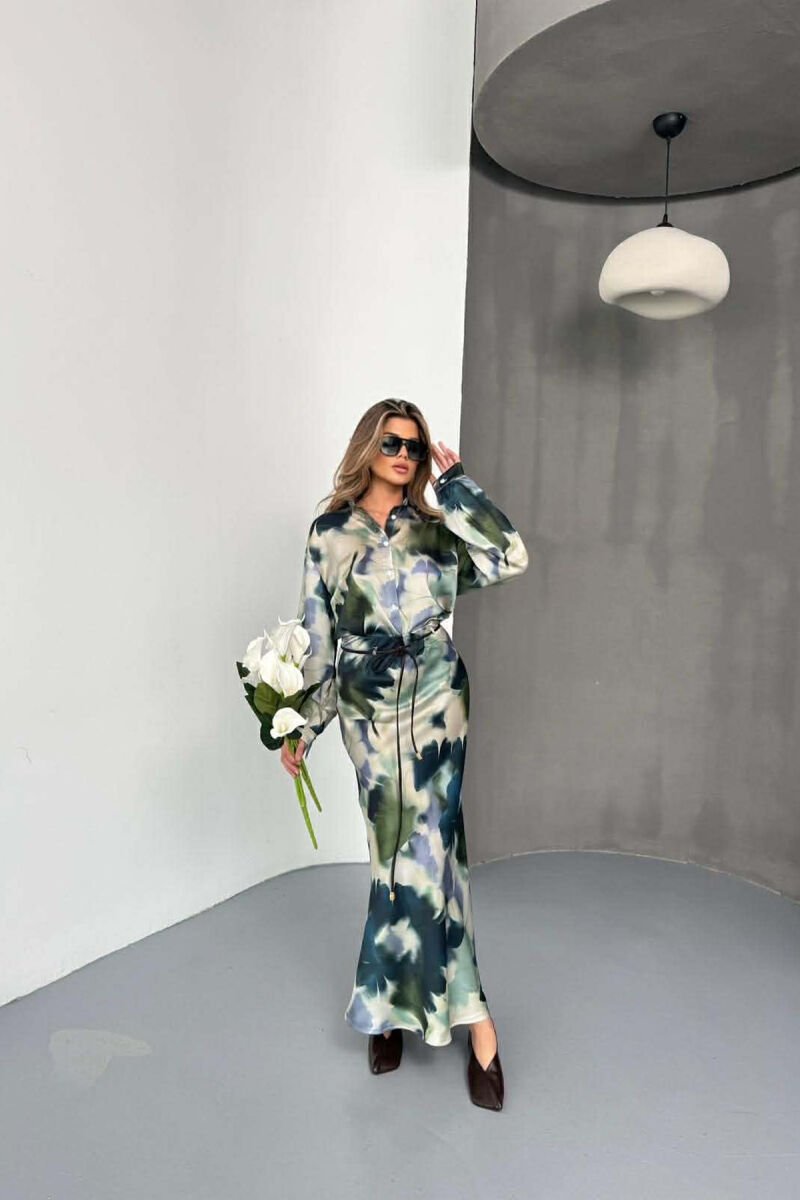 FLORAL DESIGN SHIRT + SKIRT WOMEN SET MULTIPLE/SHNGJ - 1