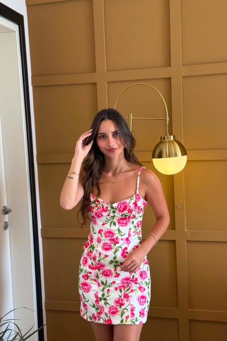 FLORAL DESIGN THIN STRAP WOMEN DRESS MULTIPLE/SHNGJ - 3