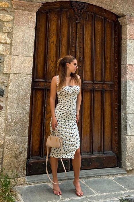 FLORAL DESIGN WOMAN DRESS WHITE-E BARDHE - 3