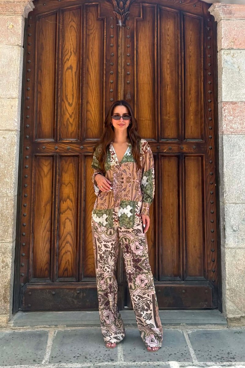FLORAL DESING SHIRT+TROUSERS WOMAN TWO PIECES SET MULTIPLE/SHNGJ - 2