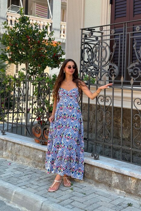 FLOWER DESIGN LONG WOMEN DRESS MULTIPLE/SHNGJ - 2