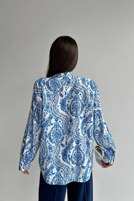 FLOWER DESIGN WOMEN SHIRT BLUE/BLU - 2