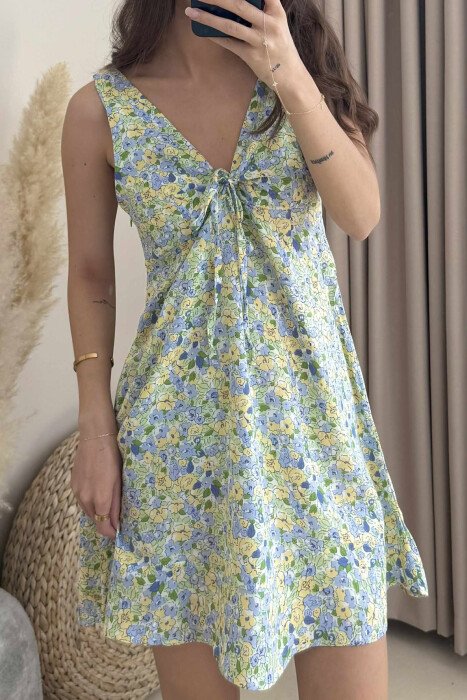FLOWER WOMEN DRESS LIGHTBLUE/BZ - 3
