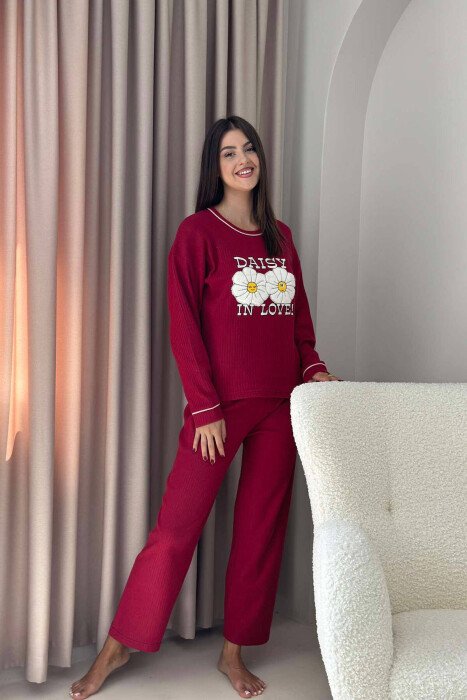 FLOWER WRITTINGS WOMAN PYJAMAS BURGUNDY/VISHNJE - 1