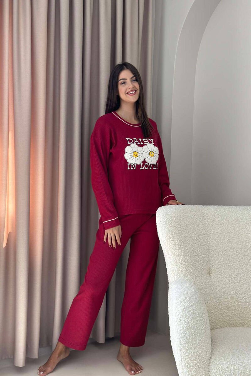FLOWER WRITTINGS WOMAN PYJAMAS BURGUNDY/VISHNJE - 1