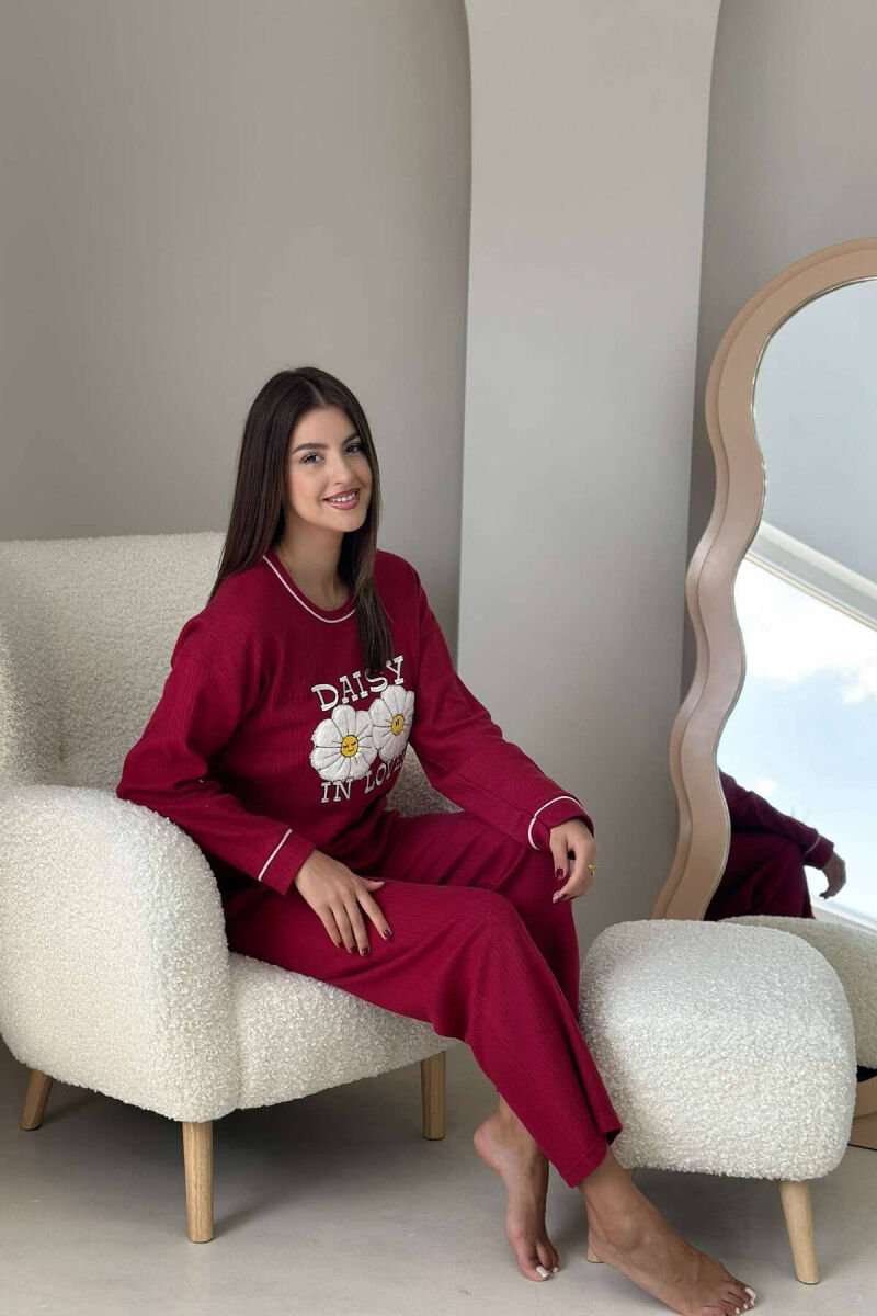 FLOWER WRITTINGS WOMAN PYJAMAS BURGUNDY/VISHNJE - 5
