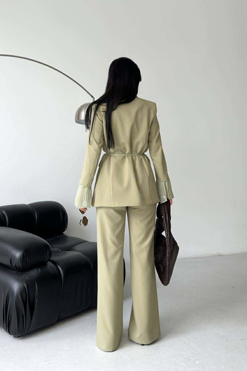 FLOWERS DETAIL LACING JACKET + TROUSERS WOMAN SET MINT/MENTE - 11
