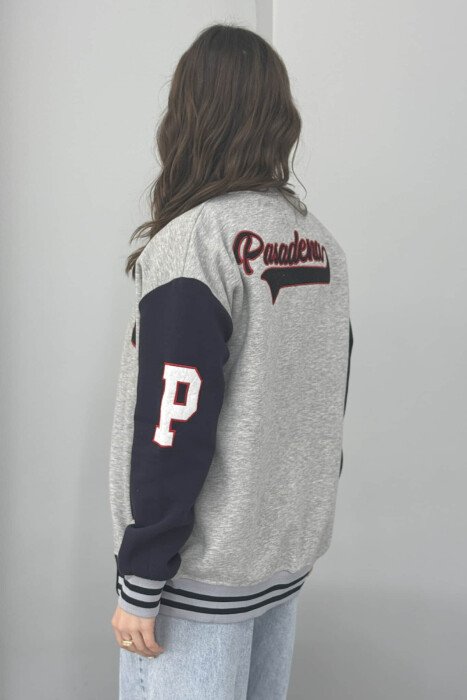 FLUFFY A&J FRONT LOGO BUTTON WOMEN JACKET GREY/GRI - 5