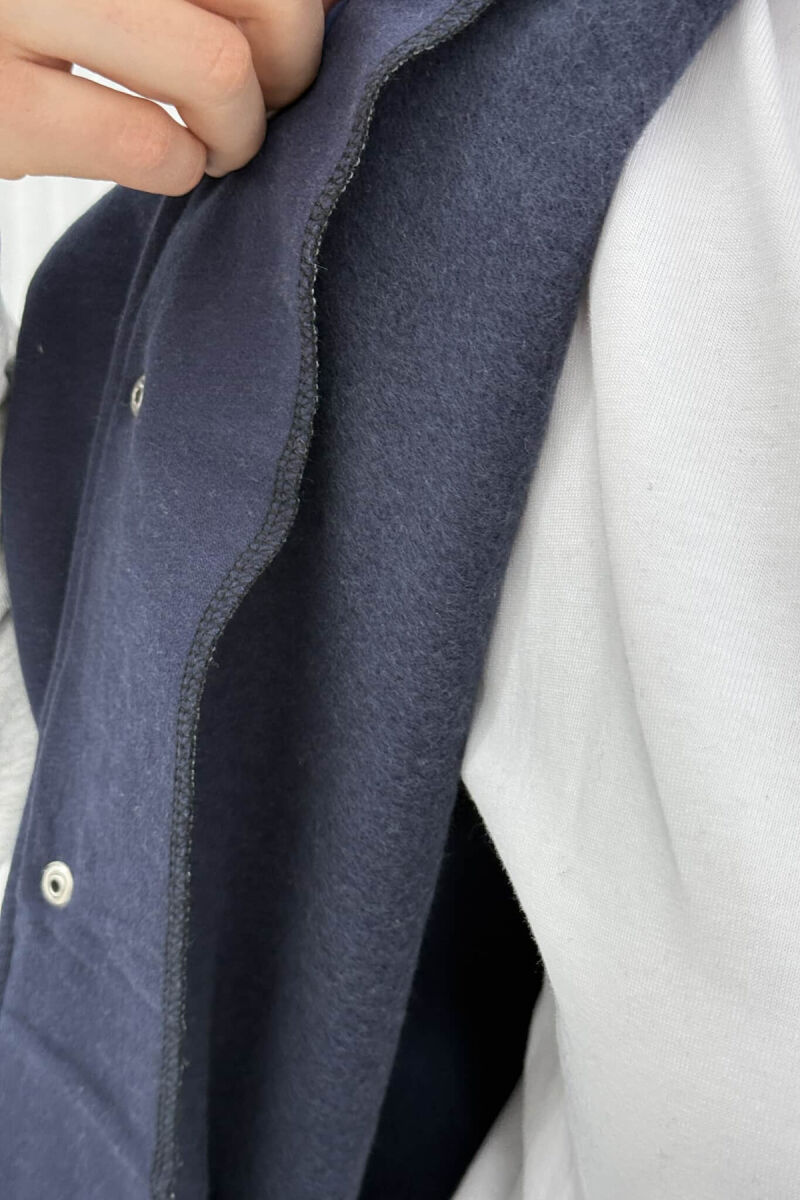 FLUFFY B LETTER FRONT LOGO WOMEN JACKET BLUE/BLU - 4