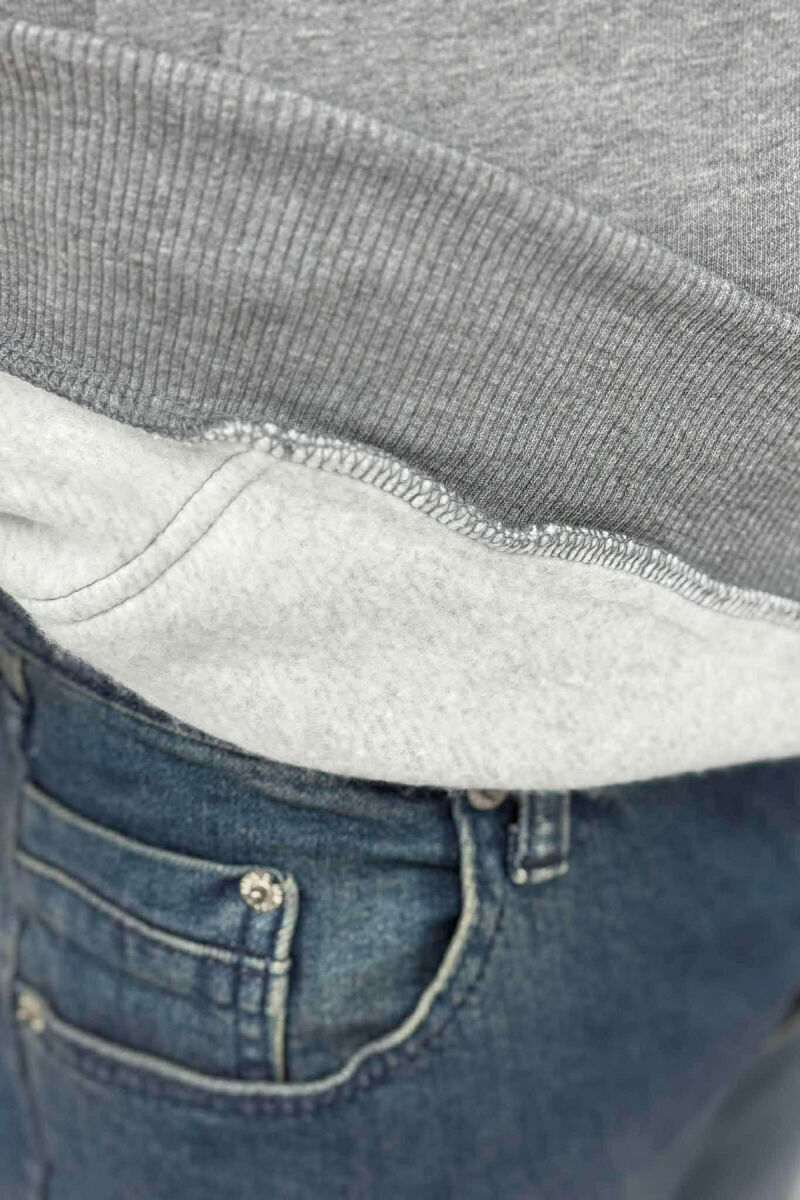 FLUFFY FRONT LOGO MEN HOODIE GREY/GRI - 5
