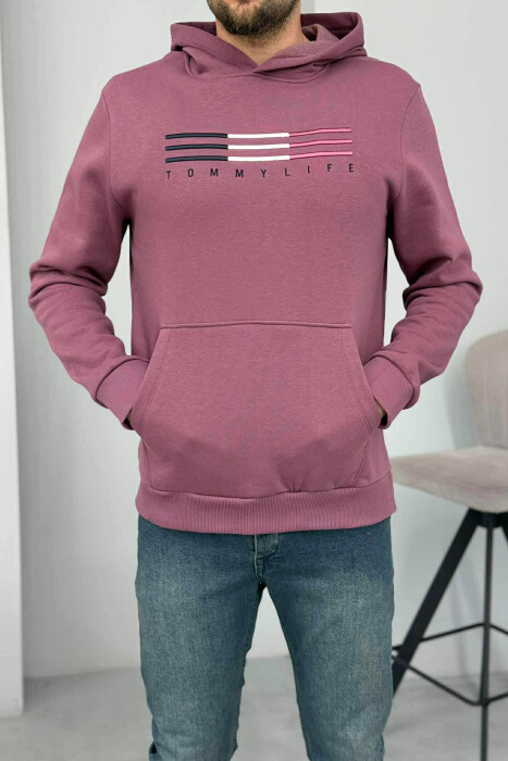 FLUFFY FRONT LOGO MEN HOODIE VINEGAR/UTHULL 