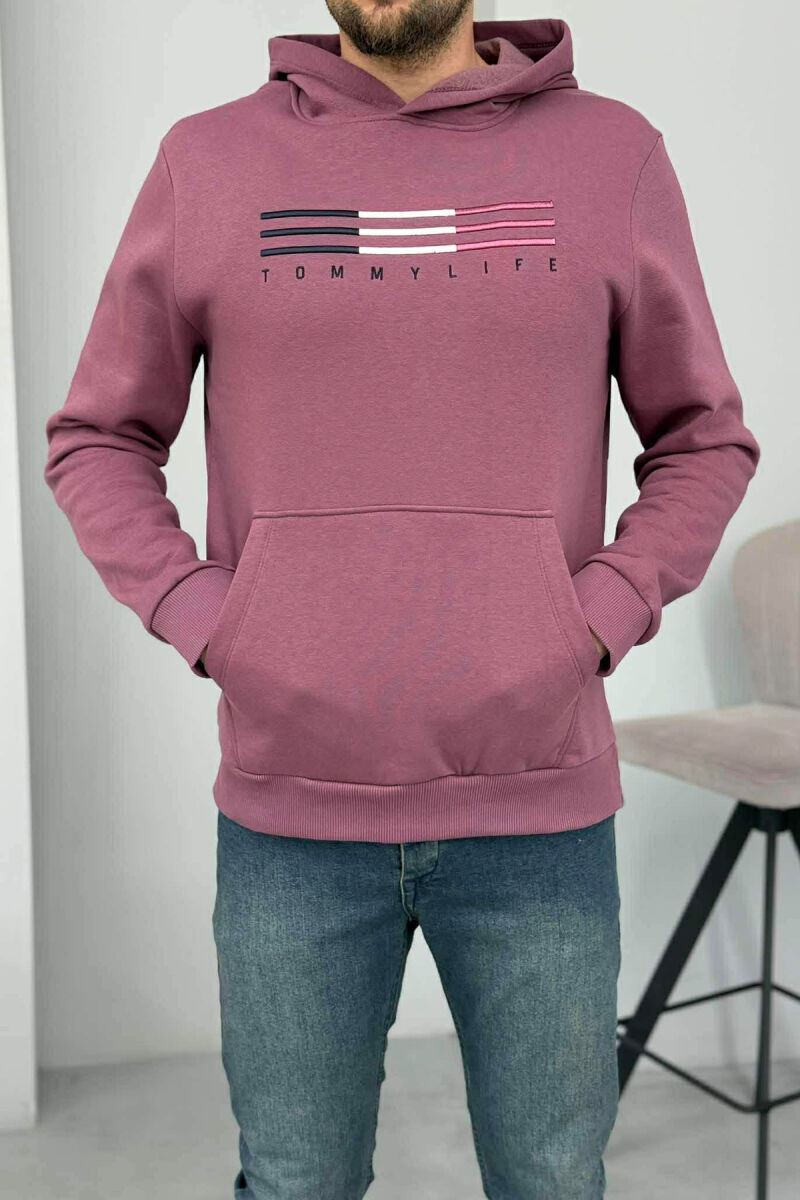 FLUFFY FRONT LOGO MEN HOODIE VINEGAR/UTHULL - 1
