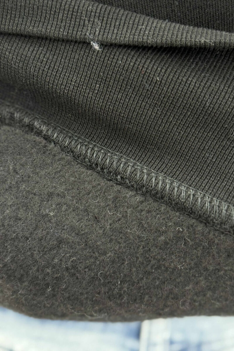 FLUFFY FRONT WRITTINGS MEN HOODIE BLACK/ E ZEZE - 5