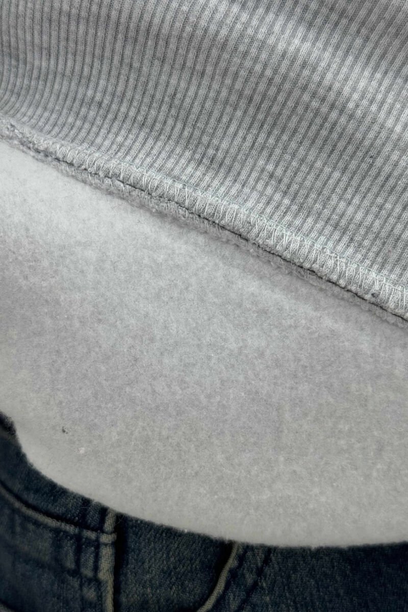 FLUFFY FRONT WRITTINGS MEN HOODIE LIGHT GREY/GZ - 3