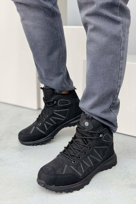 FLUFFY HIGH NECK MEN SHOES BLACK/ E ZEZE - 2