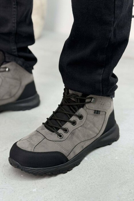 FLUFFY HIGH NECK MEN SHOES GREY/GRI - 5