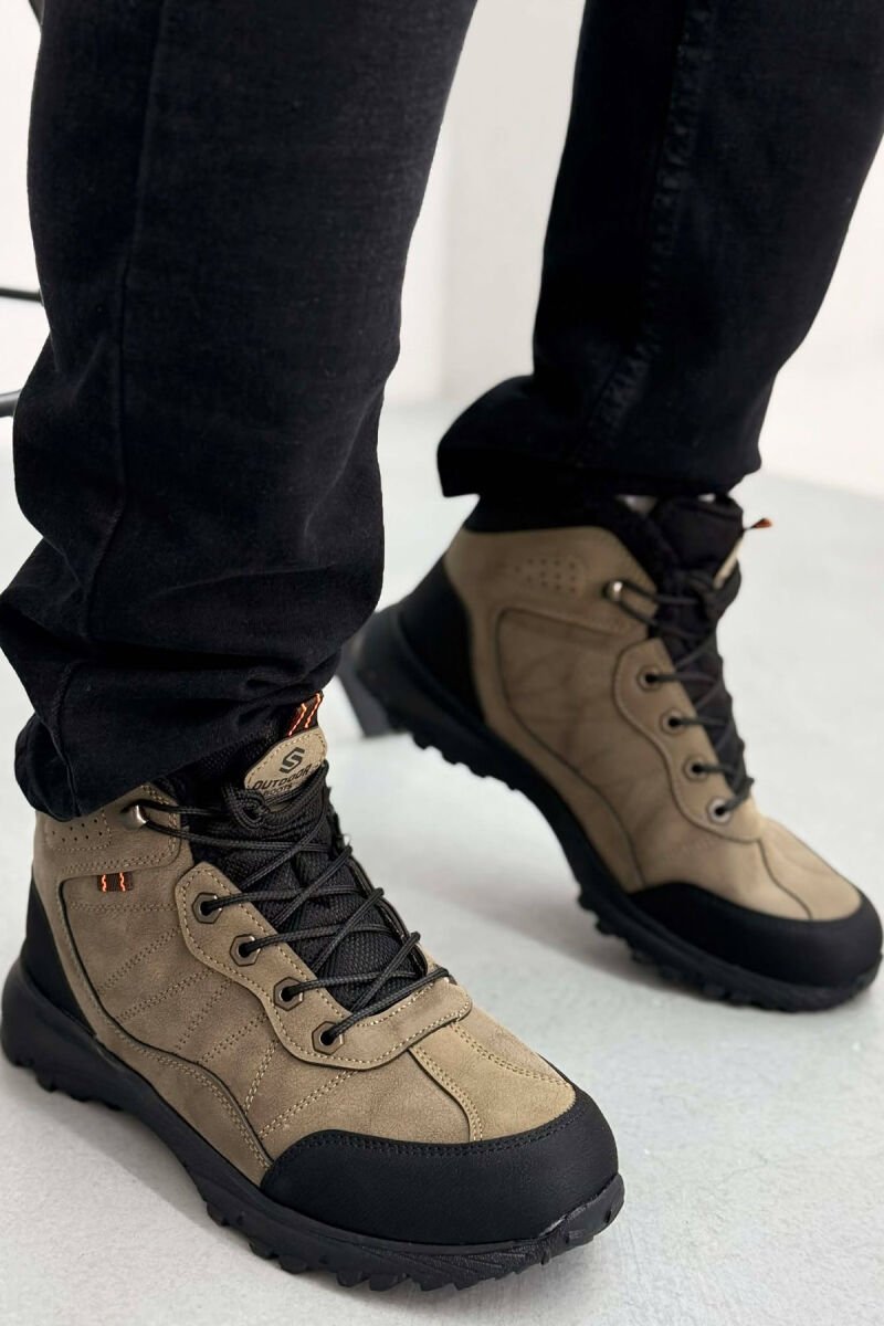 FLUFFY HIGH NECK MEN SHOES LIGHT BROWN/KAZB - 1