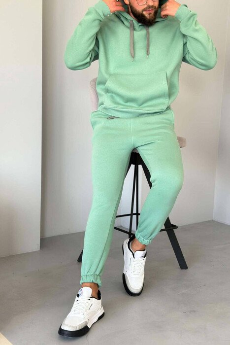KOSTUM HOODIE DHE TUTA ME PUSH PËR MESHKUJ NË NGJYRËN MENTE - KLAUDIO FASHION