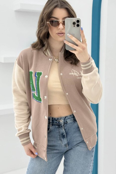 FLUFFY LA LOGO WOMEN JACKET BEIGE/BEZHE 