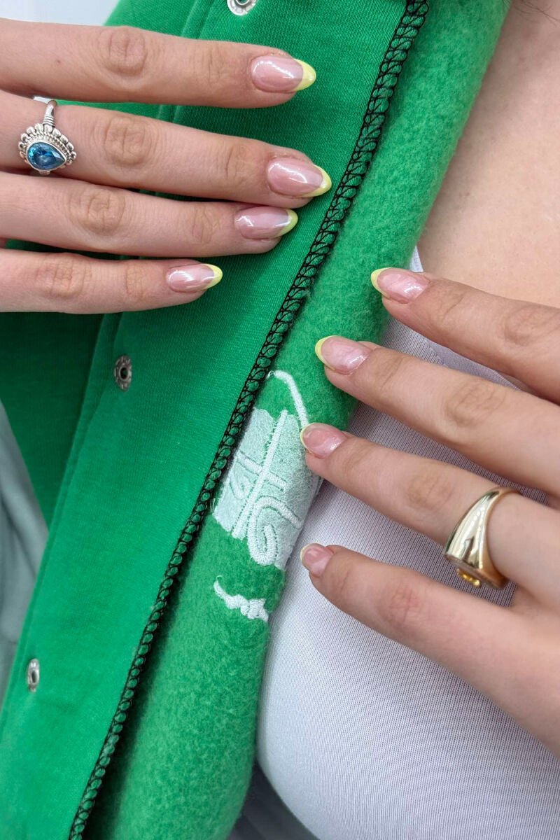FLUFFY LA LOGO WOMEN JACKET WHITE/GREEN-BAJE - 2